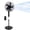 Black, variant on Sweetcrispy 16" Pedestal Fan with Remote, 3-Speed, 80° Oscillating, Height Adjustable, 15H Timer, Quiet Energy-Efficient, Black
