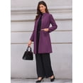 thumbnail image 4 of DARING DIVA Women's Stand Collar Mid-Length Overcoat with Pockets XS Purple, 4 of 7