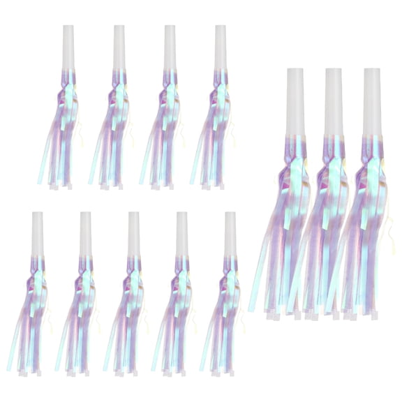 Uxcell 12 Pcs Fringed Noise Makers, Metallic Fringe Party Blowers Party Favors for Sports Events Birthday Parties Graduation Ceremonies Christmas New Year Gift Decorations, Purple
