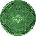 thumbnail image 1 of Ahgly Company Indoor Round Medallion Emerald Green Traditional Area Rugs, 4' Round, 1 of 4