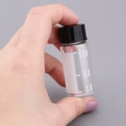 10ml Clear Glass Bottles Vial with Scale Write Patch Clear Liquid Sampling Sample Screw Cap Empty Lab Vials Black Plastic Cap,50pcs