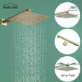 thumbnail image 5 of Boyel Living Bathtub Shower System Wall Mount Rain Shower Head Single Handheld Spray Bathroom Tub Faucet set Shower Faucet with 10 in. Fixed Shower Heads in Brushed Gold (Valve Included), 5 of 7