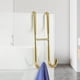 thumbnail image 1 of Gancho para abrigos dobles de acero inoxidable – ganchos metálicos antiadherentes para puertas de cristal de baño colgantes, sin instalación de taladro, oro plateado, organizador duradero de 9,9, 1 of 6