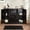 Espresso, variant on Console Cabinet with Shelved Storage | Suitable for Keeping Basics in a Living Room | Synthetic Wood with Gold Marble & Chrome | Addresses the Problem of Chaotic Storage