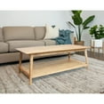 thumbnail image 2 of Solid Acacia Wood Coffee Table with Shelf Natural Rustic,Mid-Century Modern, 2 of 5