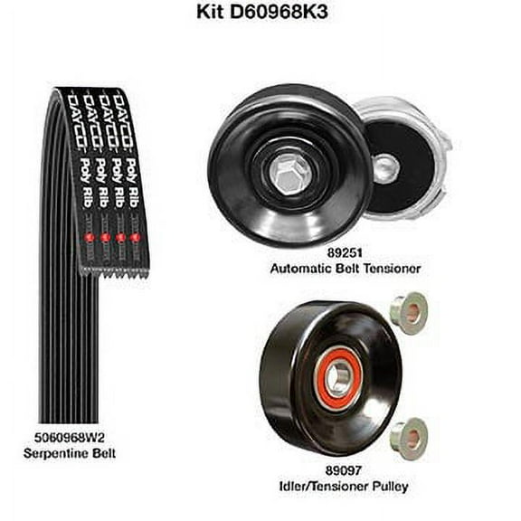 Dayco D60968K3 - Serpentine Belt Drive Component Kit Fits select: 1996-2000 DODGE GRAND CARAVAN, 1996-2000 CHRYSLER TOWN & COUNTRY