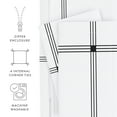 thumbnail image 5 of Noble Linens Gray Grid 3-Piece 3-Piece Duvet Cover Set, Full/Queen, 5 of 11