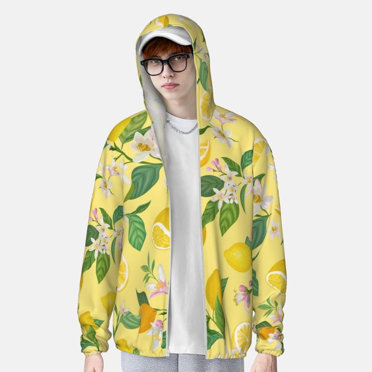 Kll Lemon Print Men'S Women's Upf 50+ Sun Protection Outdoor