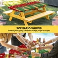 thumbnail image 6 of Red Christmas Tree Table Cloths for 6 Foot Rectangle Tables, Green Golden Xmas Tree Snowflake Winter Patio Waterproof Elastic Fitted Tablecloths, Washable Rectangular Table Cover for Camping, 6 of 8