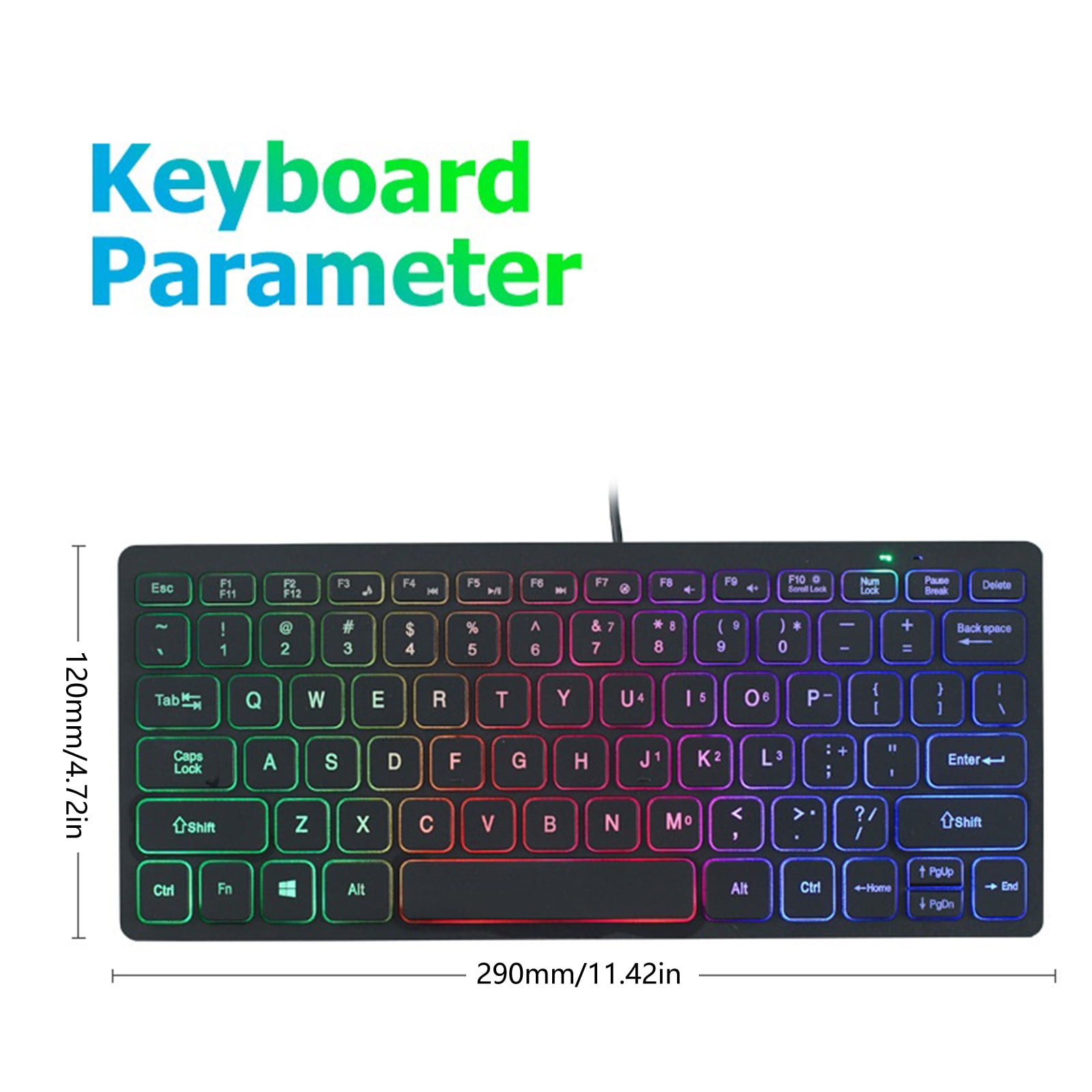 Thin Keyboard with Adjust LED Backlight Translucent Keycaps Quiet to Operate for Students and Professional
