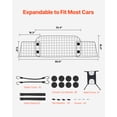 thumbnail image 2 of VEVOR Dog Car Barrier, 35.4in.-60.6in. Adjustable Car Divider for Front Seat Installation, Universal-Fit Heavy-Duty Wire Mesh Dogs Separator Guard Net, Vehicle Pet Barrier for Sedans, Trucks, 2 of 9