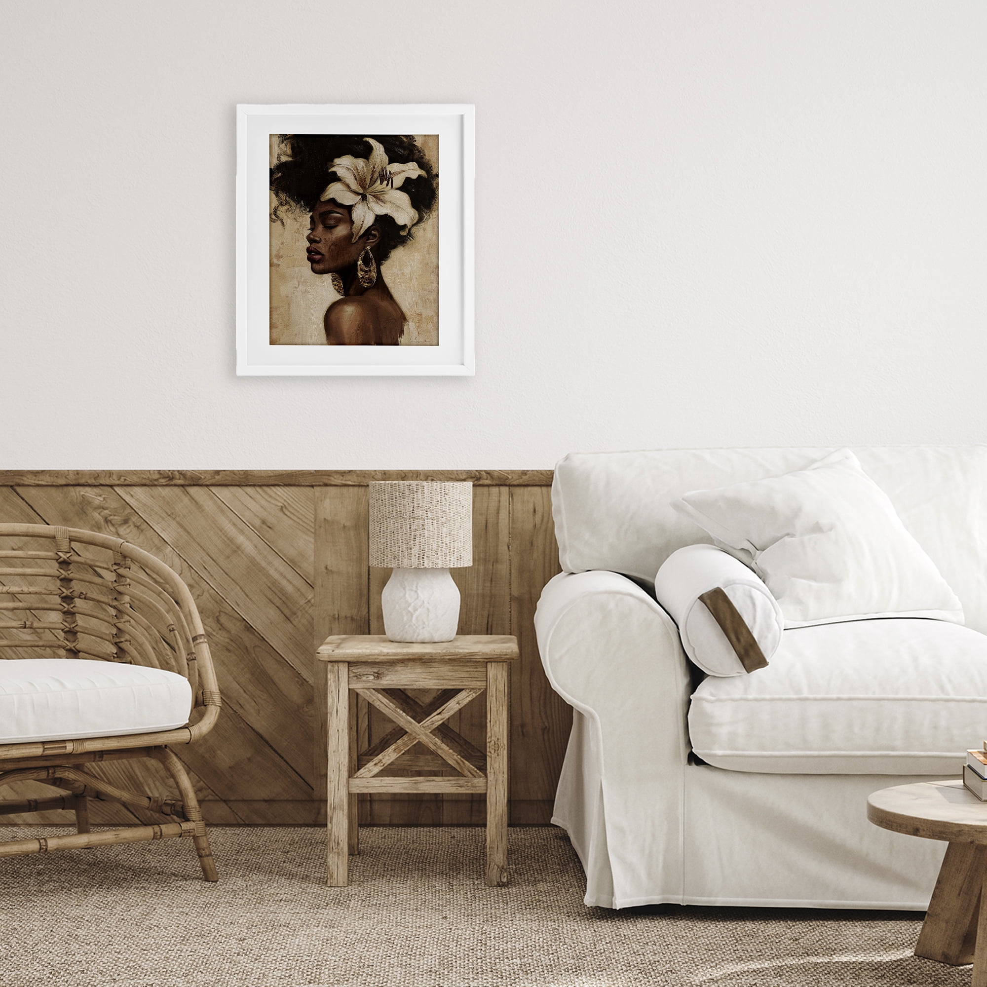 Stupell Industries Nocturne In Ivory White Framed Print Under Glass, design by Svetlana Aleynikova