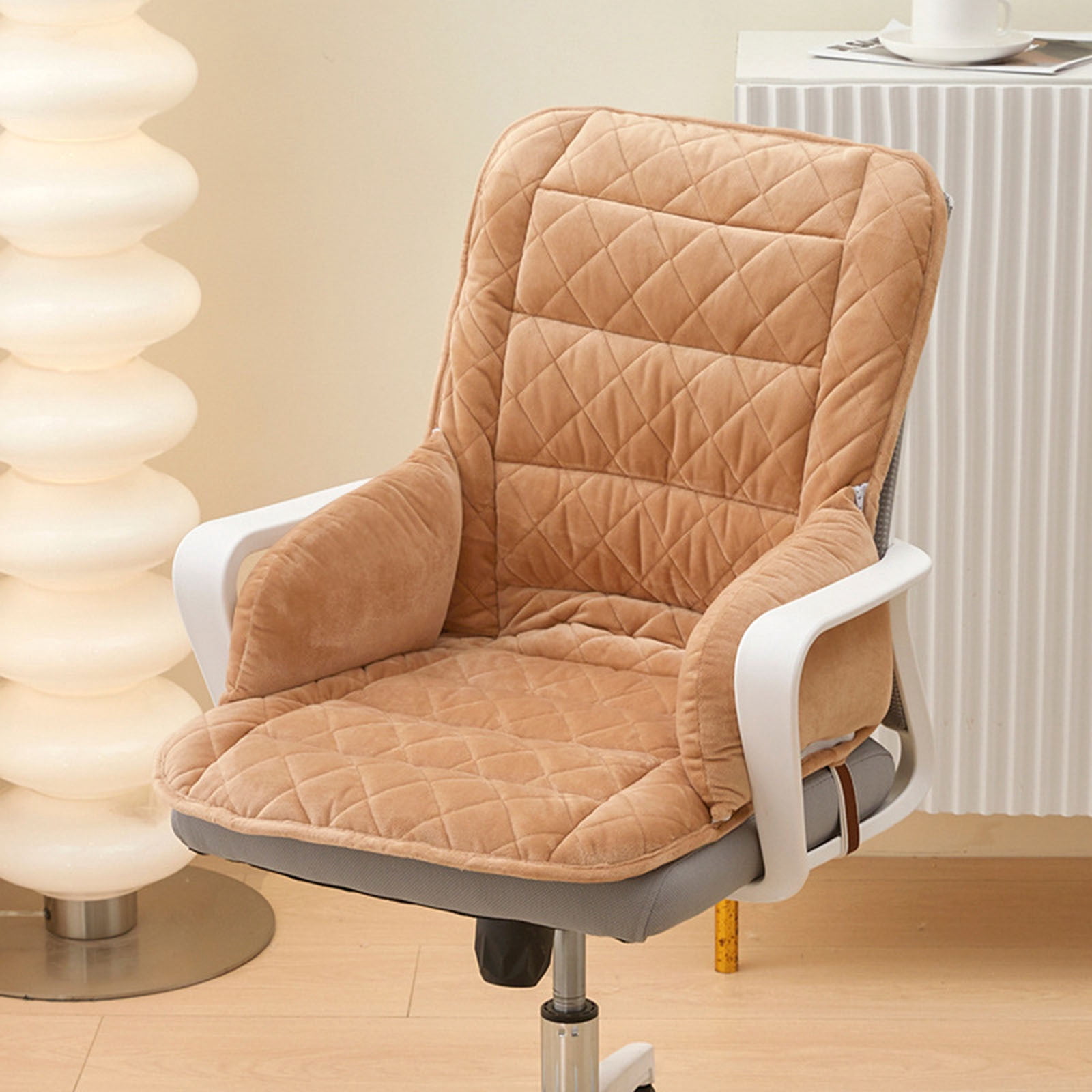 Heated Office Chair Cushion with Lumbar Support, USB Powered Heating Seat Pad with 3 Heat Levels, Large Area Warmth for Desk Chairs, Wheelchairs and Home Office Use with Timer Function
