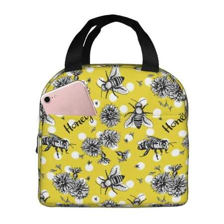 Insulated Lunch Bag for Women Men - Honeybee Leakproof Cooler Lunch Box for Women Men  Lunch Tote Bags for Work School Picnic Travel
