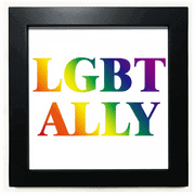 Gradient LGBT Ally Rainbow Black Square Frame Picture Wall Tabletop