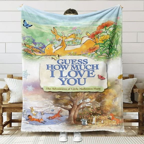 Guess How Much I Love You Throw Blanket Gifts for Fans Lover Girls Boys Women Present Hoodie Him Bed 60"x80"