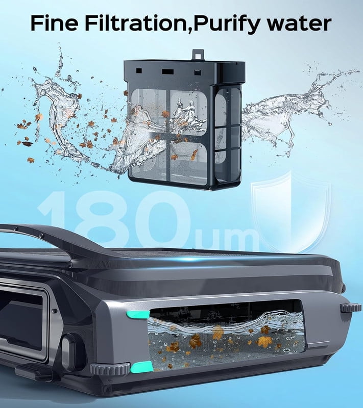 WYBOT F1 Solar-Powered Pool Skimmer Robotic Cleaner, Smart App Control, Tangle-Free, 7L Capacity