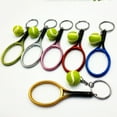 thumbnail image 2 of Simulation Mini Tennis Racket Ball Keychain Pendant Bag Key Ring Accessories, 2 of 6