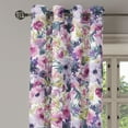 thumbnail image 3 of Ambesonne Floral Grommet Curtain, Peony Roses Modern Botanical, 50"x60", Pale Fuchsia Blue Grey, 3 of 5