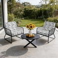 thumbnail image 6 of Outdoor Patio Cushion Covers 4 Pack Retro Moroccan Design Patio Chair Cushion Covers with Ties and Zipper Geometric Pattern Waterproof Outdoor Seat Cushion Covers for Patio Furniture 24"x24", 6 of 9