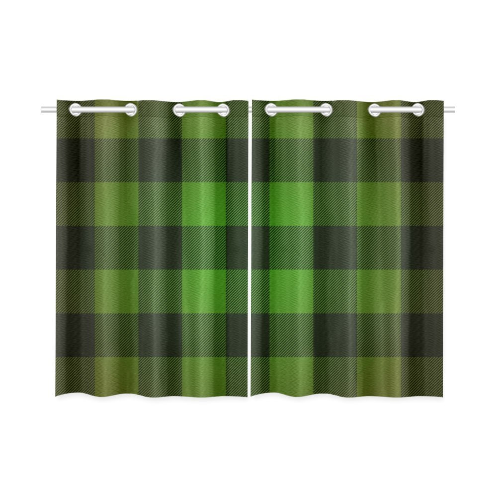 MKHERT Green Buffalo Check Lumberjack Plaid Window Curtains Kitchen