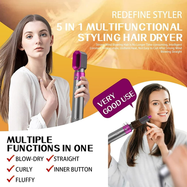 Curling Irons Hair Curler 5 In 1 Hot Air Styler Ceramic Hair Dryer Brush  Spinning And Soft Curls Waves Airbrush Hair Straightener Salon Tools W0310  From Us_arkansas, $37.41