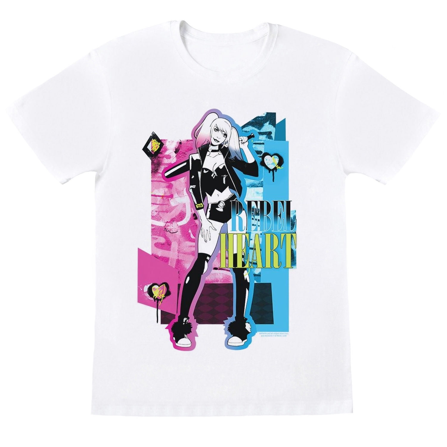 DC Comics T-Shirt Garçon Harley Quinn Cœur Rebelle