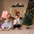 thumbnail image 3 of Artificial Holiday Christmas Tree 1.5ft, Unlit Premium Spruce Pine Tree Holiday Xmas Tree, Plastic Foldable Stand for Home, Office, Party Decoration, 3 of 6