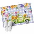 thumbnail image 2 of Easter 2'x3' Washable Rug, Green Truck Eggs Flowers Butterflies Purple Plaid Non-Slip Soft Doormat Area Rugs for Entrance Bathroom Bedsides, Carpet for Kitchen Bedroom, Entryway Floor Mat, 2 of 9