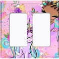 thumbnail image 6 of Metal Light Switch Plate Cover Purple Unicorn Rose Fairy Universe UNI007, 6 of 13