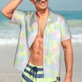 thumbnail image 5 of Lsque Color Rabbit pattern Hawaiian Shirt for Men, Unisex Summer Beach Casual Short Sleeve Button Down Shirts-XX-Large, 5 of 9