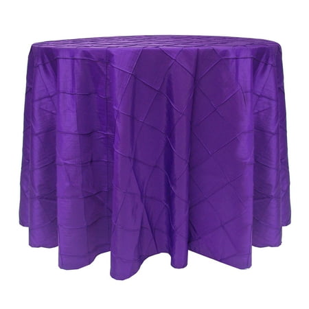 

Ultimate Textile Embroidered Pintuck Taffeta 126-Inch Round Tablecloth Purple