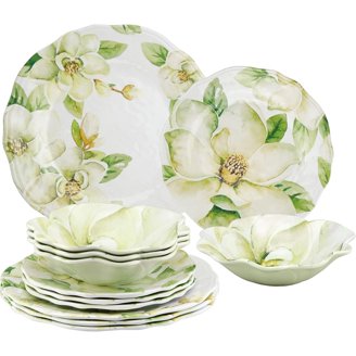 UPware 16-Piece Sea Turtle Melamine Dinnerware Set - Service For 4, Shatterproof Outdoor Dishes (Multicolor)