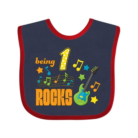 

Inktastic Being One Rocks- First Birthday Gift Baby Boy or Baby Girl Bib