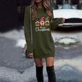 thumbnail image 2 of felwors Womens sweatshirt , Christmas Loose Casual Gift Tunic Tops, Long Sleeve T-Shirt Dress for Women Dark Green, L, 2 of 7