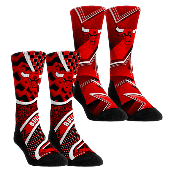 Unisex Rock Em Socks Chicago Bulls NBA Hoops Two-Pack Crew Socks Set