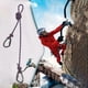 thumbnail image 1 of Cordón de Seguridad Profesional, Arnés de Escalada con Absorción de Impacto, Cinturón de Eslinga, Mosquetón, Cuerda Protectora de Trabajo en Altura, E gris Macarena Cordón de seguridad para escalar, 1 of 8