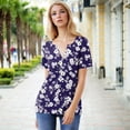 thumbnail image 6 of Tnhcen Women's Summer Floral Print V-Neck Button-Up Shirts - Short Sleeve Casual Daily Tops | Plus Size Friendly S-3XL | Versatile Floral Tops for Women, 6 of 9