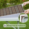 thumbnail image 6 of Brown Beige Plaid Checkered Pattern Square Fitted Tablecloth with Elastic Edge,Square Table Cover,Washable Elastic Table Cover for Home Kitchen Party Decor 36"x36", 6 of 6