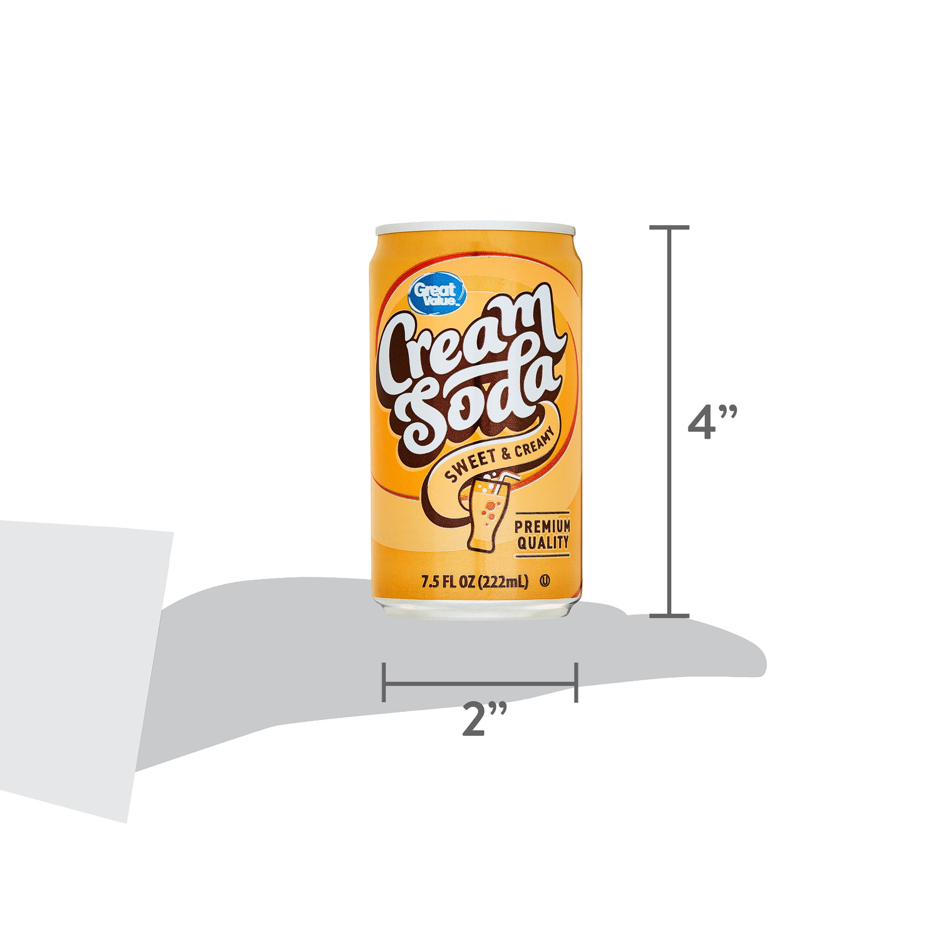 (8 pack) Great Value Cream Soda, 7.5 fl oz, 6 Pack Cans