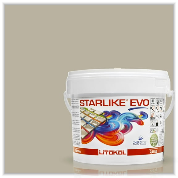 The Tile Doctor Starlike EVO - Litokol Epoxy Grout for Tile in Pools, Spas, Kitchens, Bathrooms - Floor or Wall Tile - Interior or Exterior Use - 215 Tortora Beige 5.5 lbs