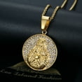 thumbnail image 3 of NEGS 18K Gold Plated Virgin Mary Christian Miraculous Medal Pendant 20'' Chain Religious Benedict Our Lady of Guadalupe Amulet Stainless Steel Necklace for Women, 3 of 7
