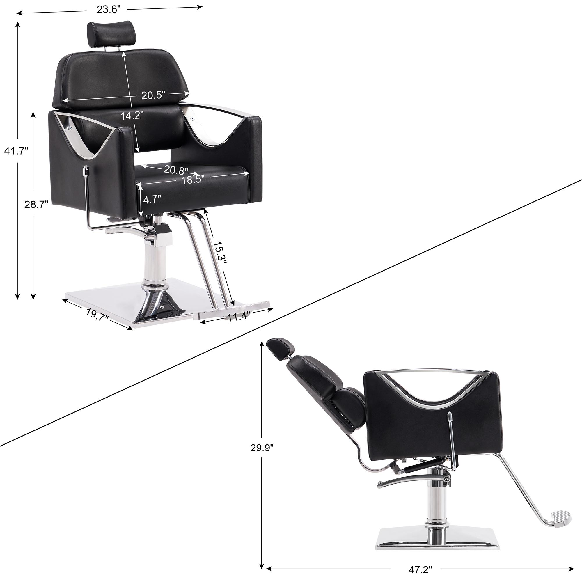BarberPub Classic Barber Chair Reclining for Hair Stylist Spa Salon Styling Beauty Equipment 9180, Green