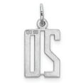thumbnail image 4 of Sterling Silver Rhodium-plated Small Elongated Polished Number 20 Charm, 4 of 4