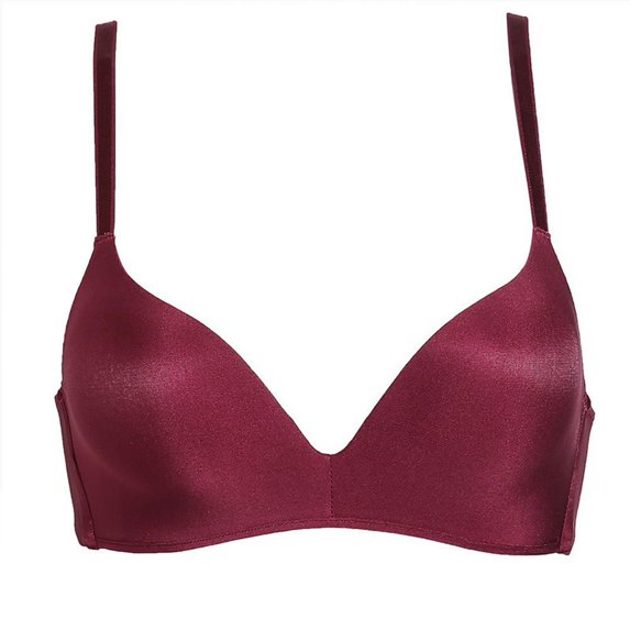 Comfortable Seamless Bras Fashion Sexy Wire Free Women Lingerie Highlight Push Up Bra Full Temptation Solid Bra wine red 75B