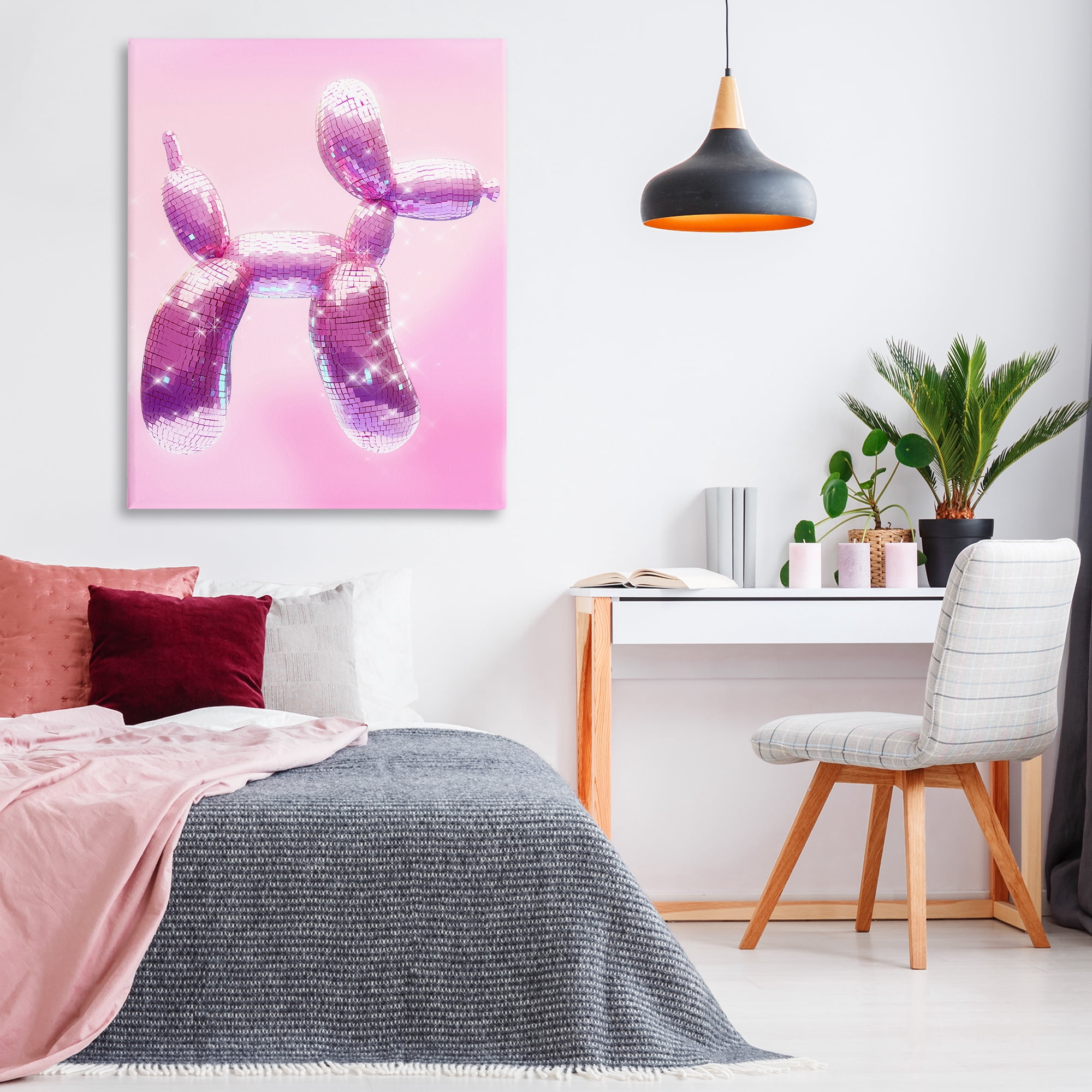 Stupell Industries Fun Disco Balloon Animal Abstract Painting Wrapped Canvas Art Print Wall Art, 36 x 48