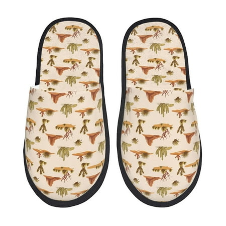 Balery Tropical Desert Slient Indoor Furry Fleece Comfort House Shoes Soft Non-Slip Home Shoes Cotton slippers House Slippers-- Medium