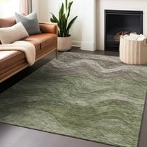 Addison Rugs Chantille Indoor/Outdoor Transitional Swirls Green Washable Rectangle Rug, 10' x 14'