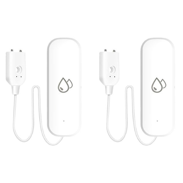2X Sensor de Fugas de Agua Tuya Detector WiFi Sensor de Fugas de Agua de InundacióN de Alarma de ProteccióN del Hogar Control de AplicacióN de Vida Inteligente