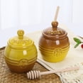 thumbnail image 4 of NANMELX Traditional Ceramic Honeys Pot Set With Lid And Stirring Stick Porcelain Jar, 4 of 19